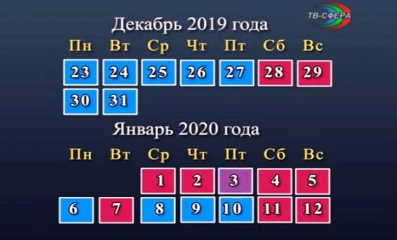 Количество дней новогодних каникул в ДНР