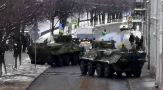 Украинская военная колонна в Твери