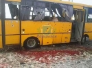 Результат обстрела автобуса под Волновахой.