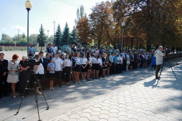 Митинг в честь Дня освобождения Донбасса в Харцызске.