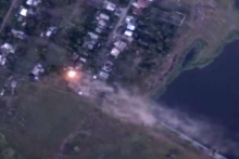 Обстрел Александровки, видео с украинского дрона